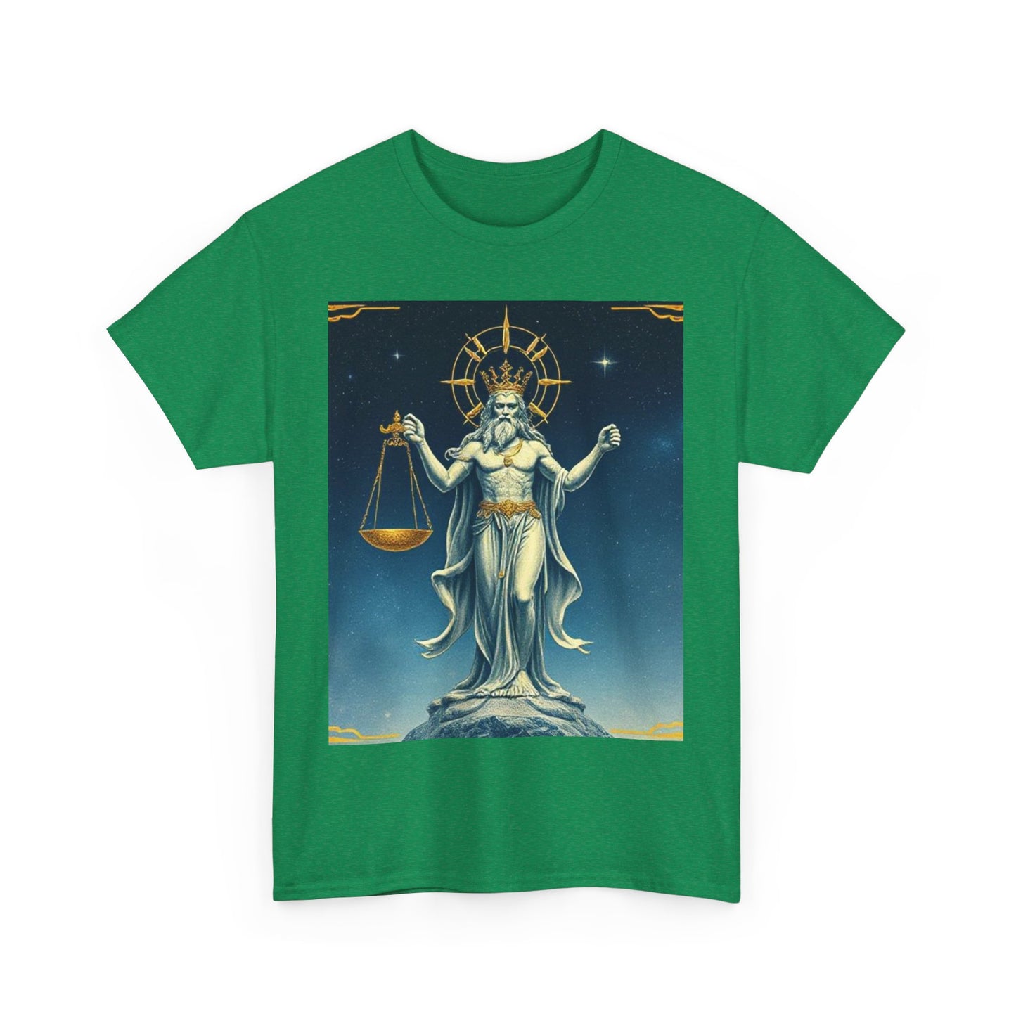 Unisex Heavy Cotton T-Shirt Space v2, Libra God, Zodiac Design
