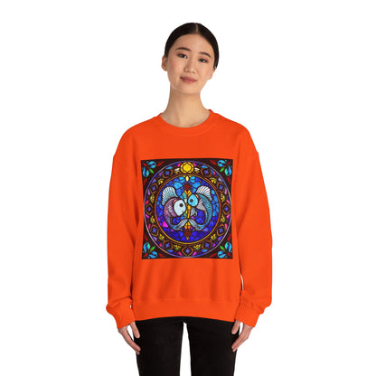 Unisex Heavy Blend™ Crewneck Sweatshirt, Glass, Pisces Zodiac Design