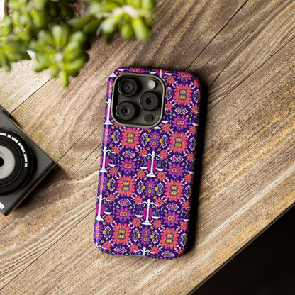 Tough Cases, Libra, Zodiac v4, Flower Pattern