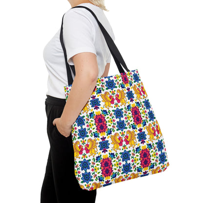 Tote Bag (AOP), Gemini, Zodiac, Flower Pattern