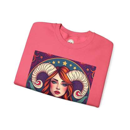 Unisex Heavy Blend™ Crewneck Sweatshirt, Aries, Zodiac v1, Sexy Pattern