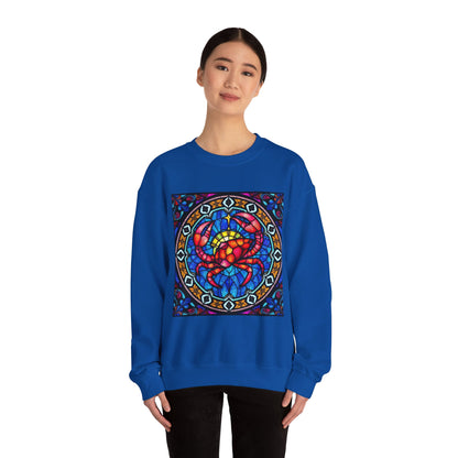 Unisex Heavy Blend™ Crewneck Sweatshirt, Glass 1, Cancer Zodiac Design
