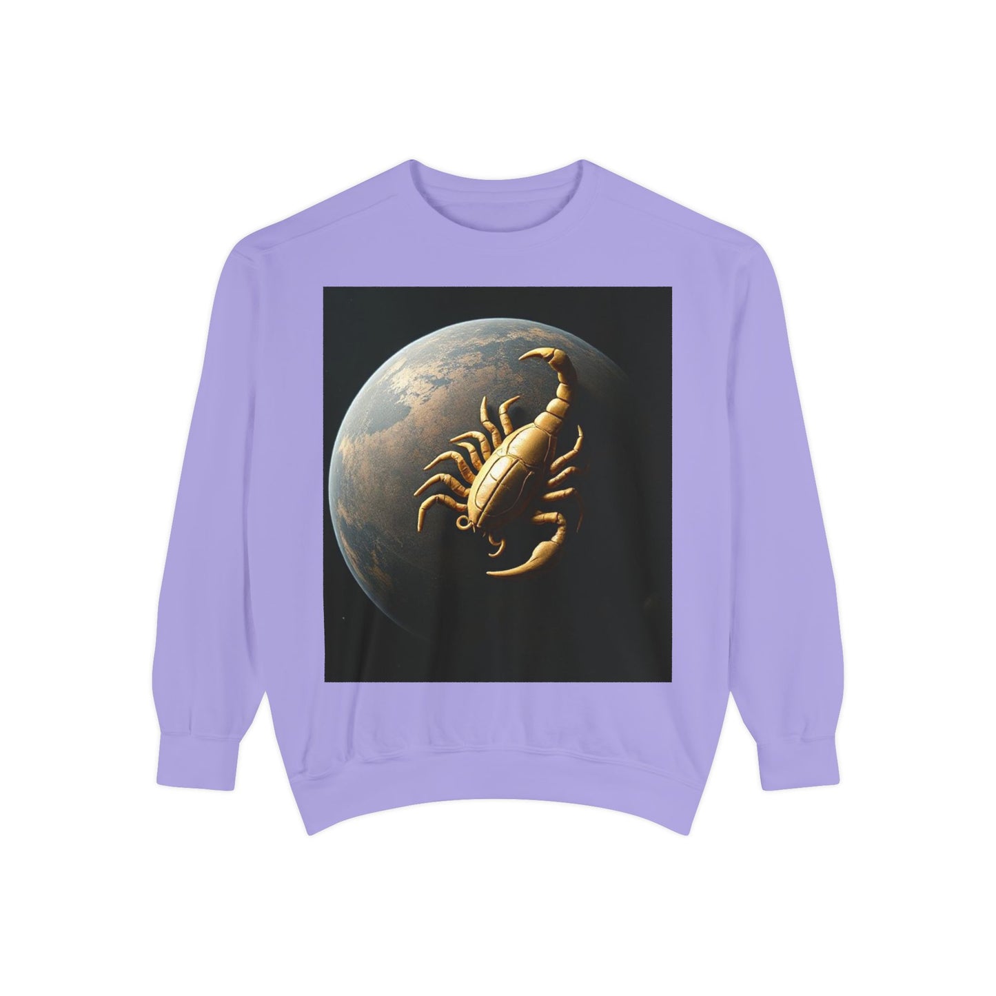 Garment-Dyed Sweatshirt, Unisex, Space Animal Design v1, Scorpio