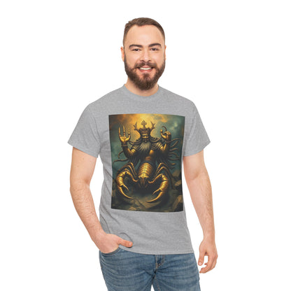 Unisex Heavy Cotton T-Shirt, Desert Scorpio King v1, Zodiac Design