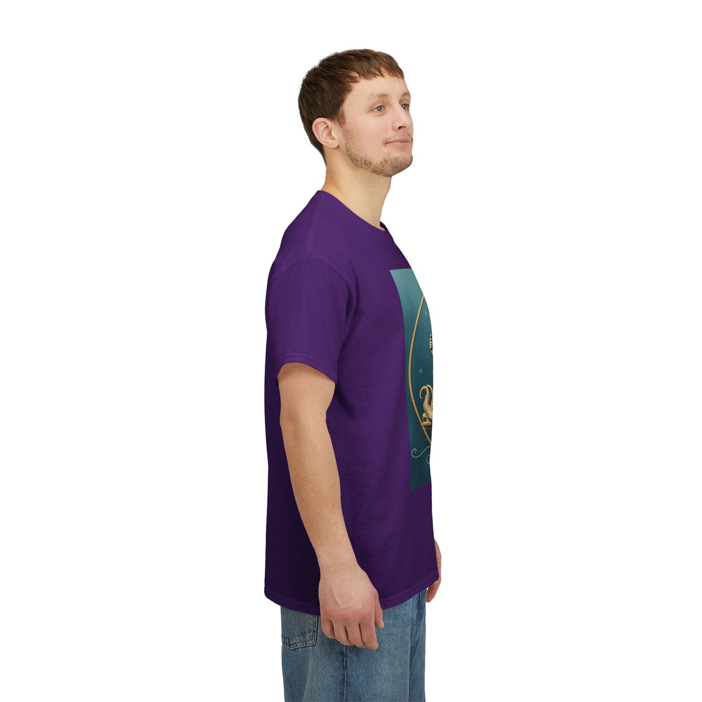 Unisex Heavy Cotton T-Shirt, Aquarius God 3v, Zodiac Design