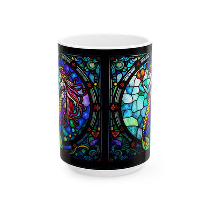 Ceramic Mug, (11oz, 15oz), Ceramic Coffee Mug, AOP, Glass Design v1, Aquarius Zodiac