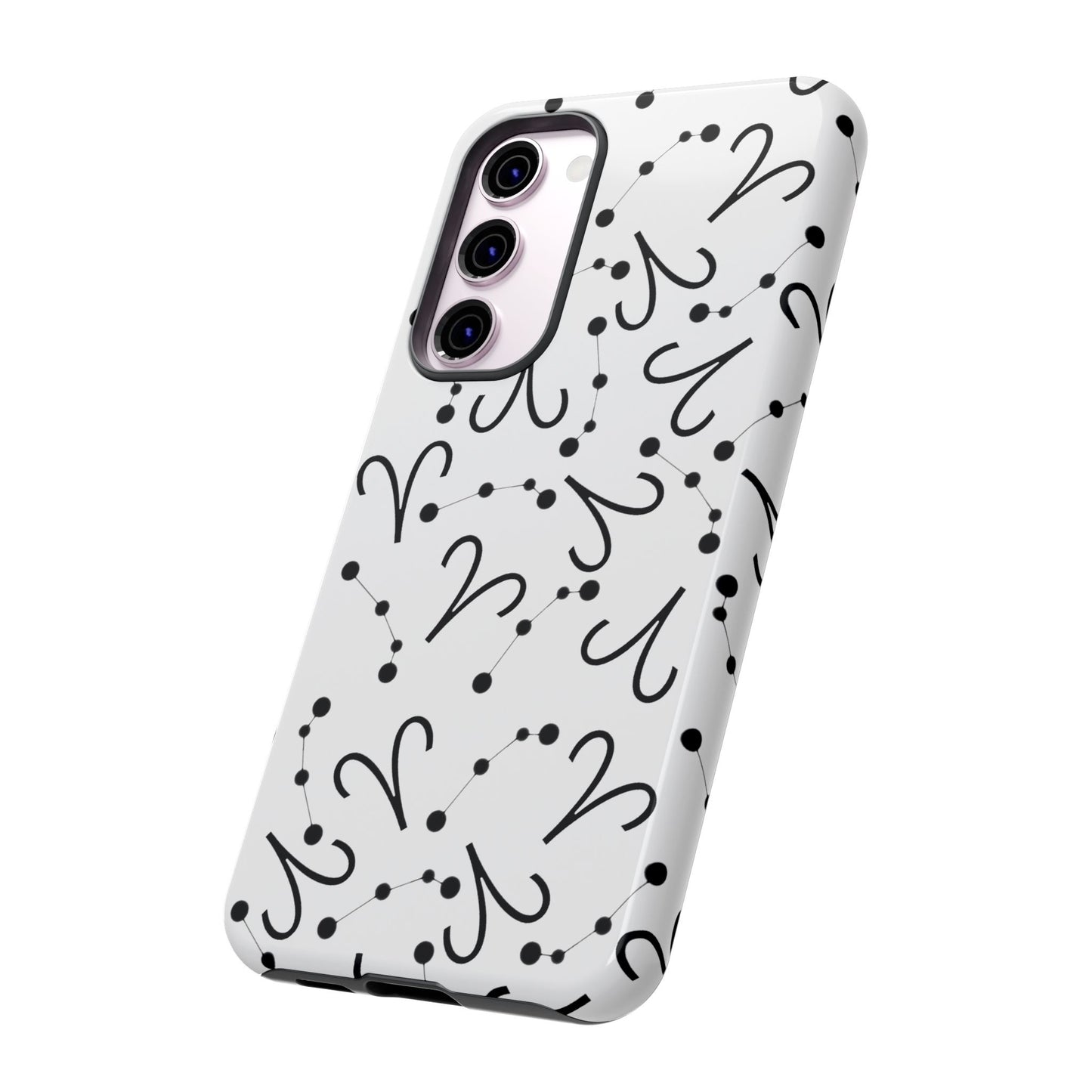 Tough Cases with the Aries Zodiac sign for iPhone, Samsung Galaxy, and Google Pixel devices