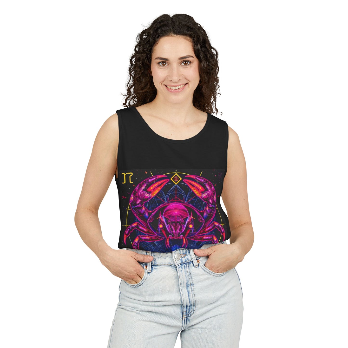 Unisex Garment-Dyed, Tank Top, Cancer, Pop Art, 100% US cotton