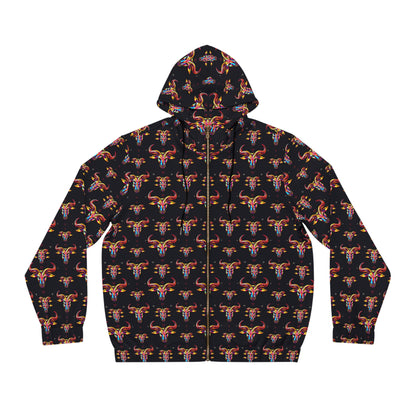Full-Zip Hoodie (AOP), Taurus, Zodiac, Pattern
