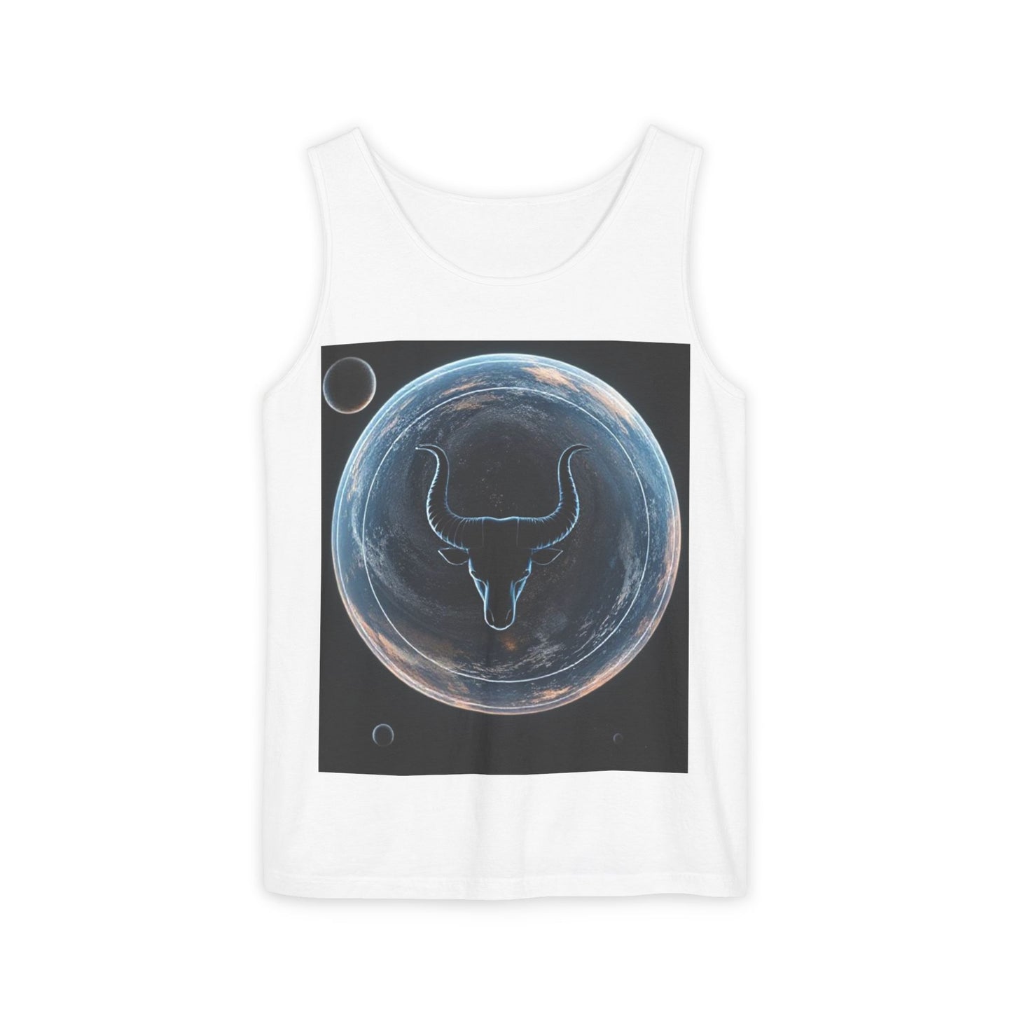 Unisex Garment-Dyed, Tank Top, Taurus Design, Planet Animal v1, 100% US cotton