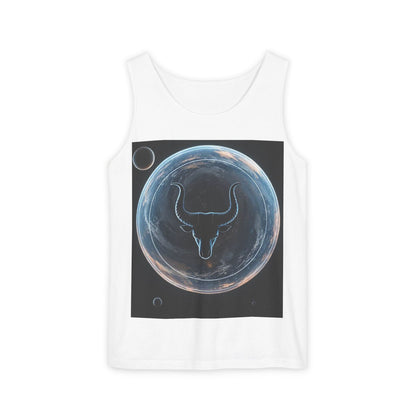Unisex Garment-Dyed, Tank Top, Taurus Design, Planet Animal v1, 100% US cotton