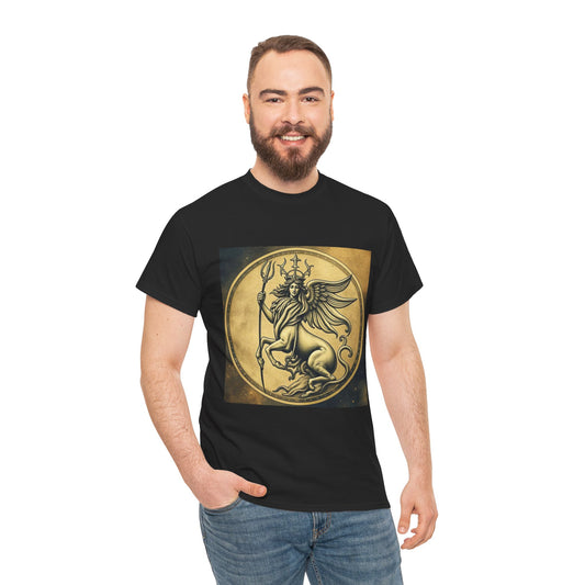 Unisex Heavy Cotton T-Shirt, Animal Angel v1, Virgo Zodiac Design