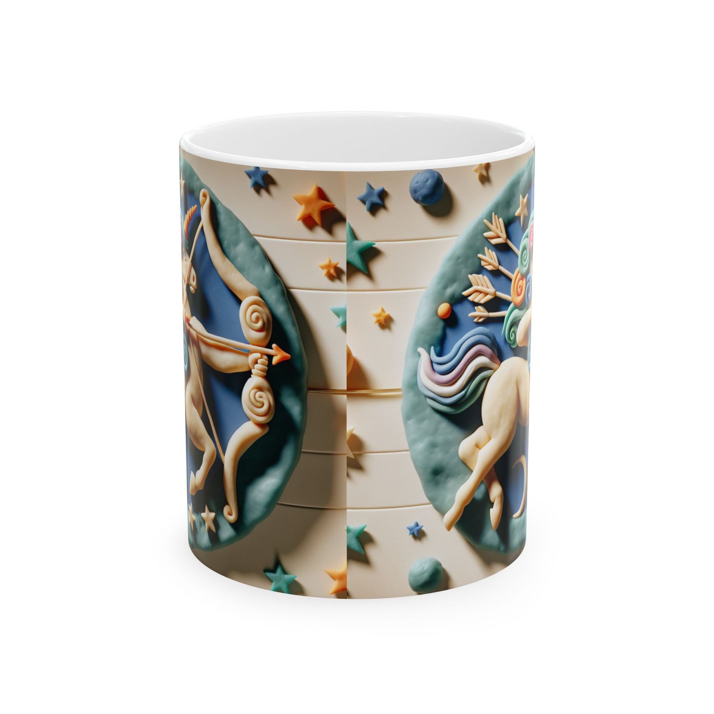 Ceramic Mug, (11oz, 15oz), Ceramic Coffee Mug, Colour Horse, Sagittarius Zodiac Design