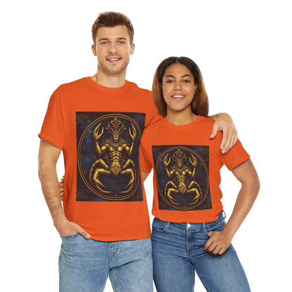 Unisex Heavy Cotton T-Shirt, Scorpion King, Cancer Zodiac Design