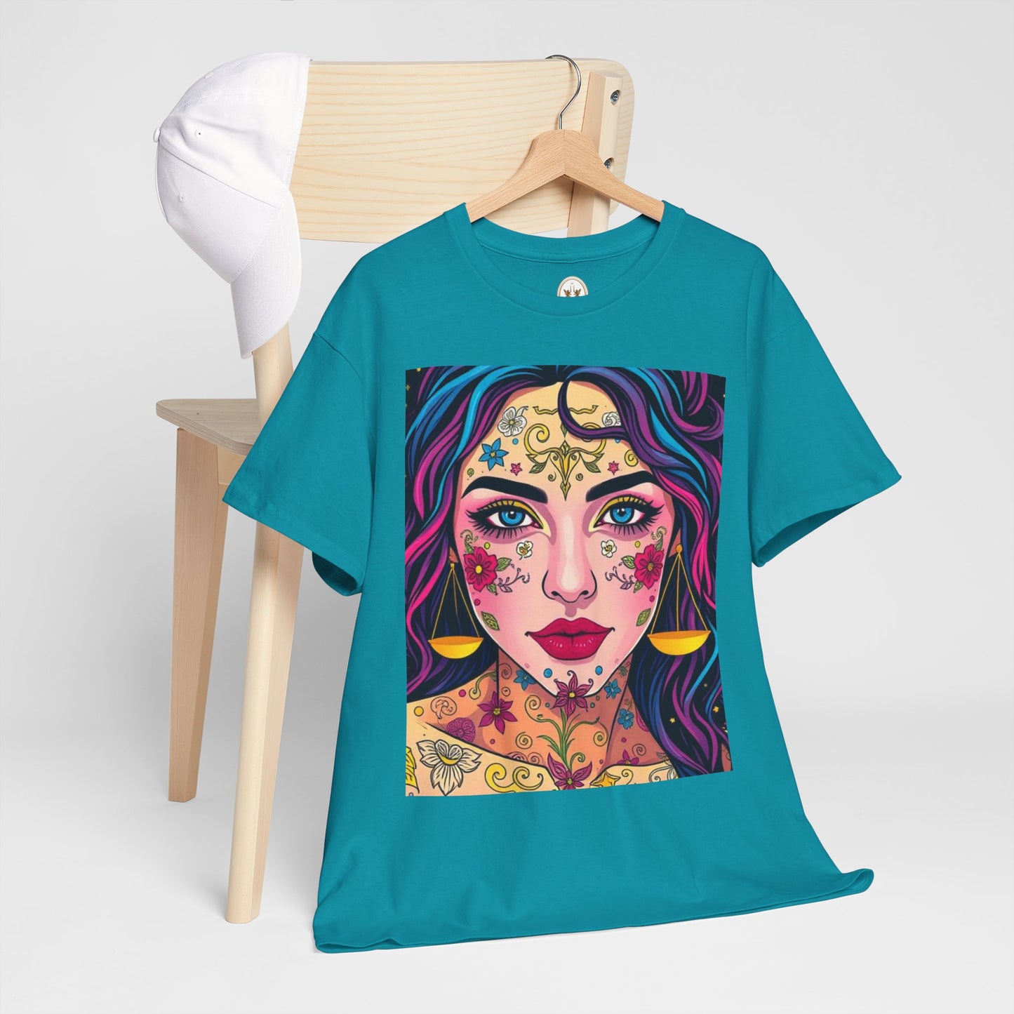 Unisex Heavy Cotton T-Shirt, Libra, Zodiac v4, Sexy Art