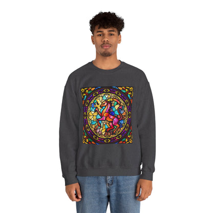 Unisex Heavy Blend™ Crewneck Sweatshirt, Glass, Aries Zodiac Design