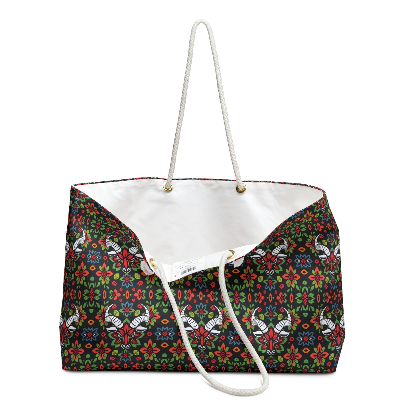 Weekender Bag, Taurus, Zodiac v2, Flower Pattern