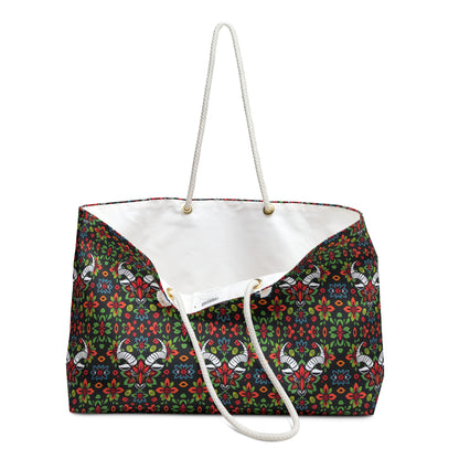 Weekender Bag, Taurus, Zodiac v2, Flower Pattern