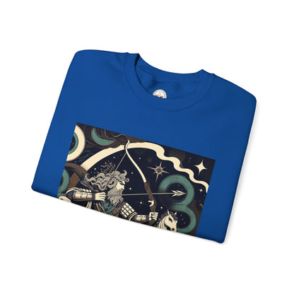 Unisex Heavy Blend™ Crewneck Sweatshirt, Man With Arrow Sagittarius Zodiac Design