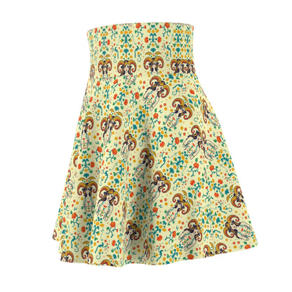 Women's Skater Skirt, (AOP), Aries, Zodiac v3, Sexy Pattern