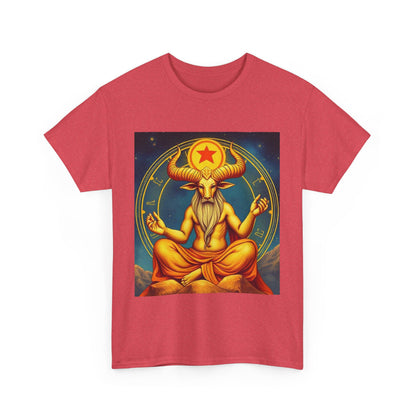 Unisex Heavy Cotton T-Shirt, Meditating Bull, Taurus Zodiac Design