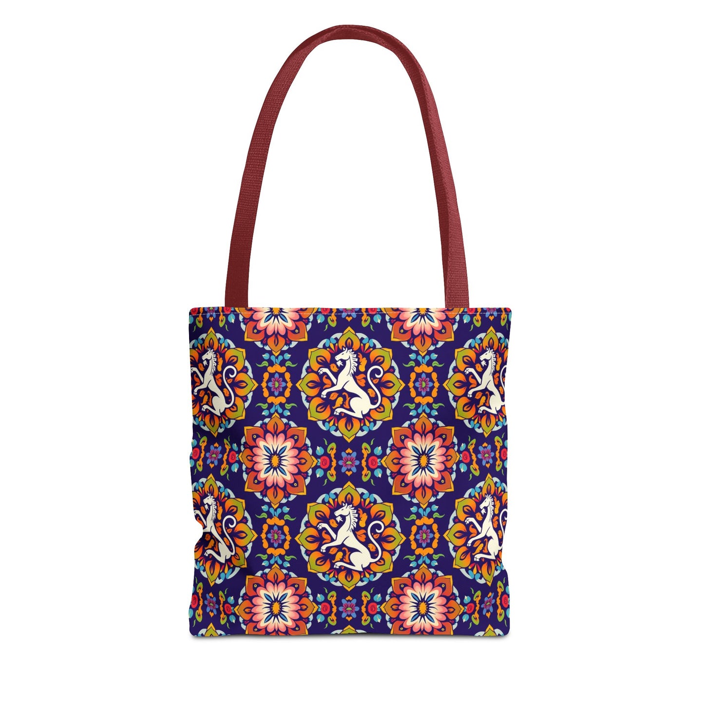 Tote Bag, (AOP), Virgo, Zodiac v3, Flower Pattern