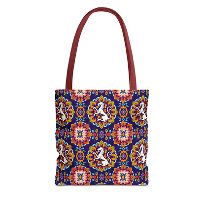 Tote Bag, (AOP), Virgo, Zodiac v3, Flower Pattern