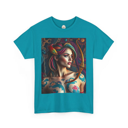 Unisex Heavy Cotton T-Shirt, Sagittarius, Zodiac v1, Sexy Art