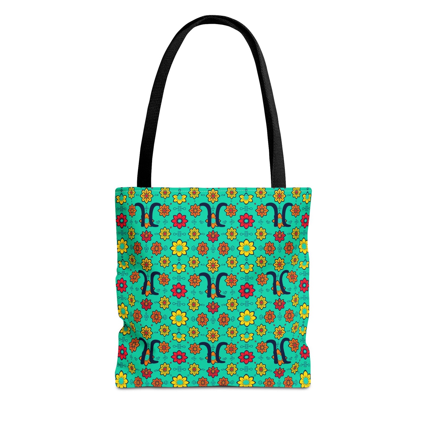 Tote Bag, (AOP), Aquarius, Zodiac, Flower Pattern