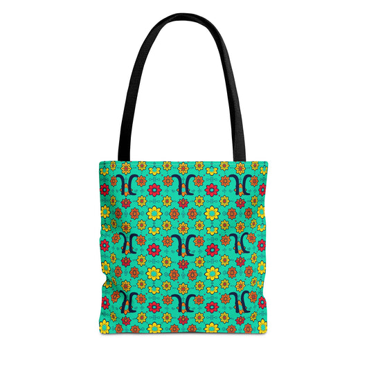 Tote Bag, (AOP), Aquarius, Zodiac, Flower Pattern