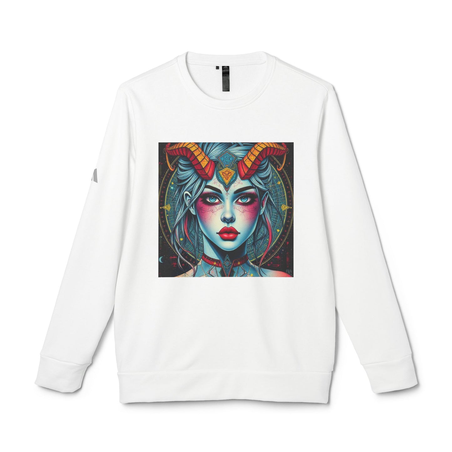 Adidas, Unisex Fleece Crewneck Sweatshirt, Capricorn, Pop Art, Zodiac