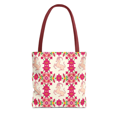 Tote Bag (AOP), Capricorn, Zodiac, Flower Pattern
