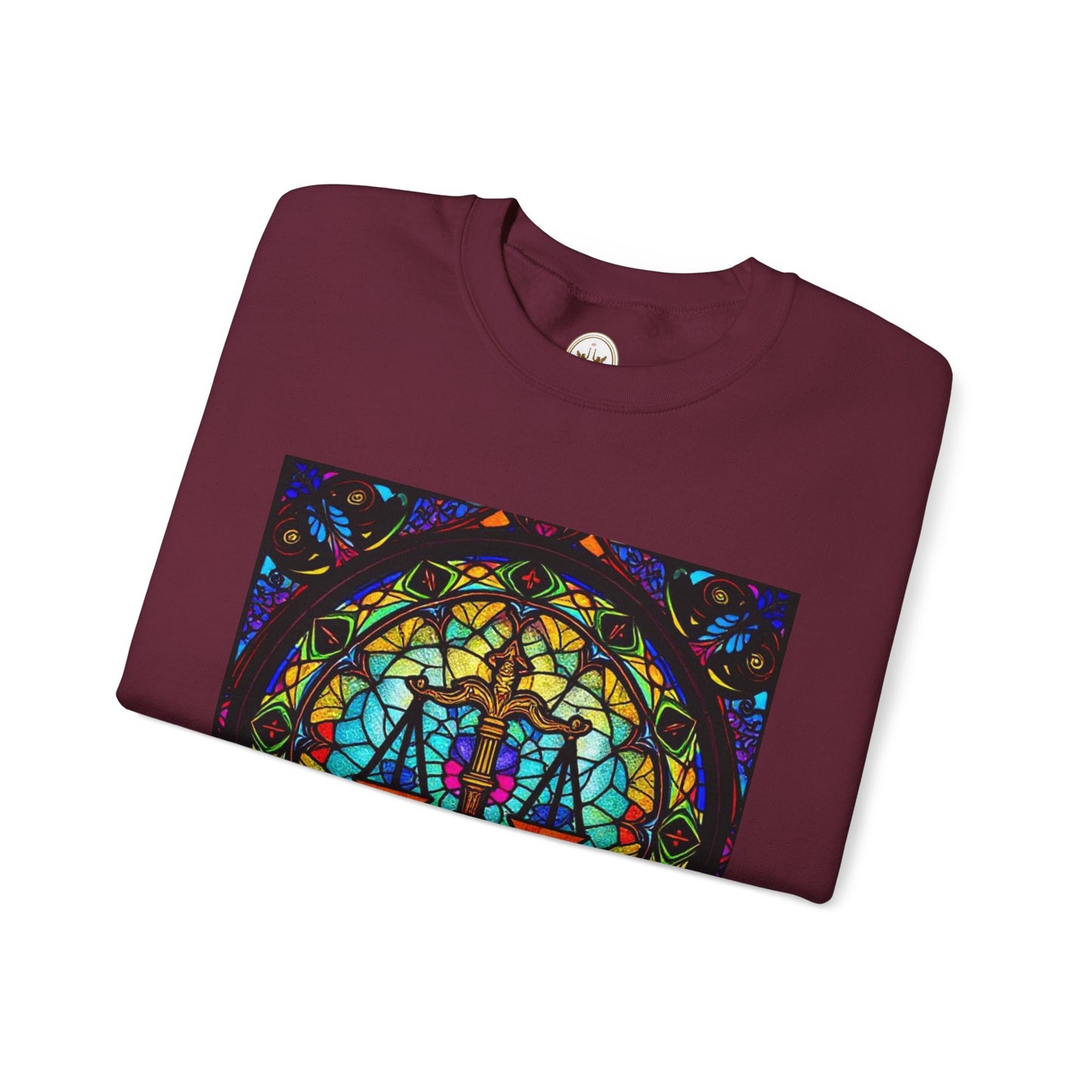 Unisex Heavy Blend™ Crewneck Sweatshirt, Glass, Libra Zodiac Design