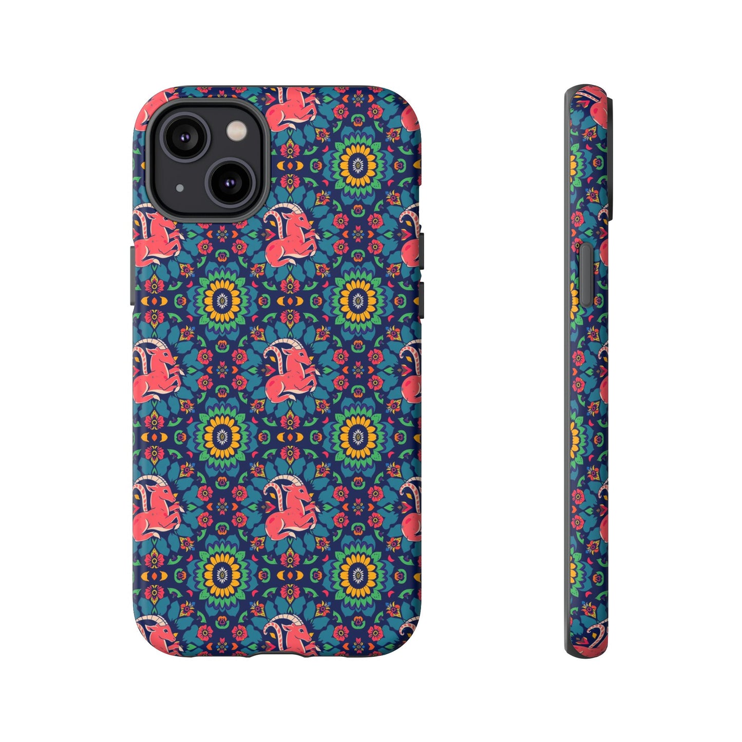 Tough Cases, Capricorn, Zodiac v1, Flower Pattern