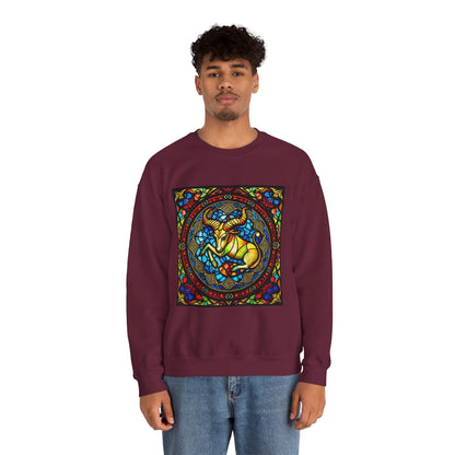Unisex Heavy Blend™ Crewneck Sweatshirt, Glass, Taurus Zodiac Design