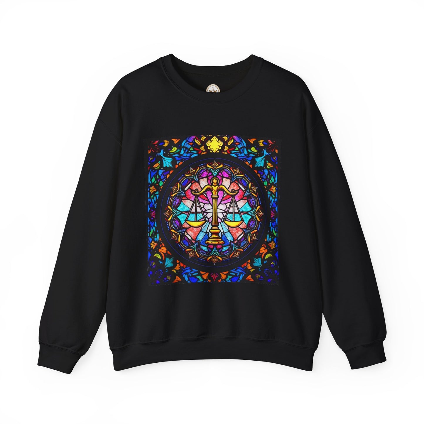 Unisex Heavy Blend™ Crewneck Sweatshirt, Glass 1, Libra Zodiac Design