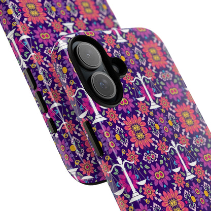 Tough Cases, Libra, Zodiac v4, Flower Pattern