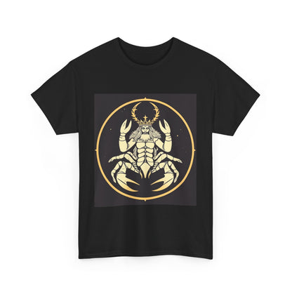 Unisex Heavy Cotton T-Shirt, Scorpio King, Print Art, Zodiac Design