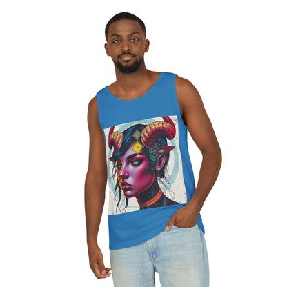 Unisex Garment-Dyed, Tank Top, Taurus Design, Pop Art v2, 100% US cotton