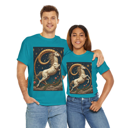 Unisex Heavy Cotton T-Shirt, Aries Animal 1v, Zodiac Design