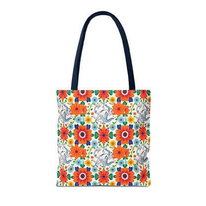Tote Bag (AOP), Virgo, Zodiac v1, Flower Pattern