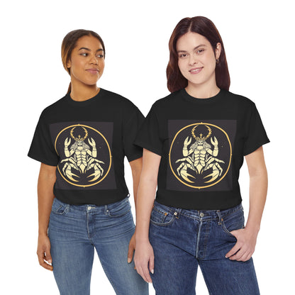 Unisex Heavy Cotton T-Shirt, Scorpio King, Print Art, Zodiac Design