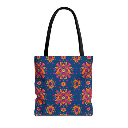 Tote Bag, (AOP), Gemini, Zodiac v4, Flower Pattern