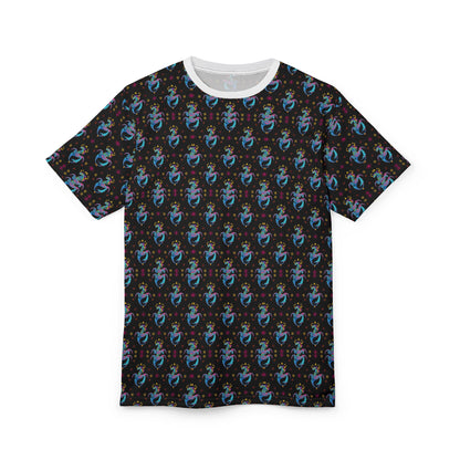 Unisex Cut & Sew T-Shirt, (AOP) Aquarius, Zodiac v1, Jewels Pattern