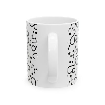 Ceramic Mug, (11oz, 15oz), Ceramic Coffee Mug, AOP, Leo Zodiac Design