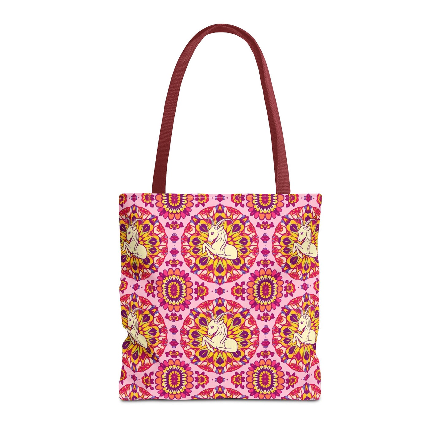 Tote Bag, (AOP), Capricorn, Zodiac v1, Flower Pattern