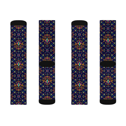 Sublimation Socks, Libra, Zodiac v1, Jewel Pattern