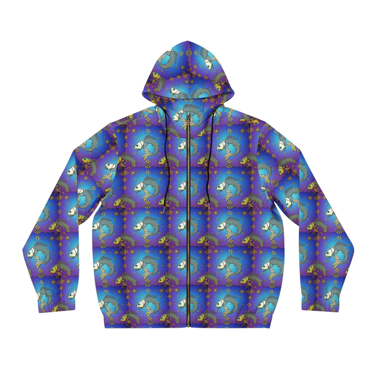 Full-Zip Hoodie (AOP), Pisces, Zodiac, Pattern