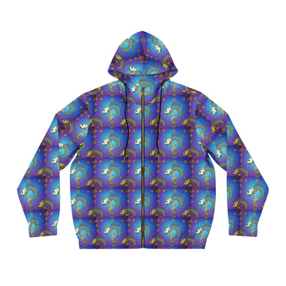 Full-Zip Hoodie (AOP), Pisces, Zodiac, Pattern