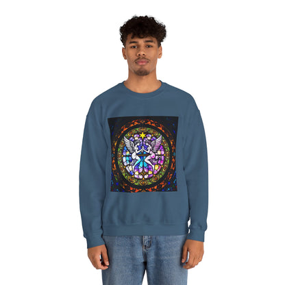 Unisex Heavy Blend™ Crewneck Sweatshirt, Glass 1, Gemini Zodiac Design